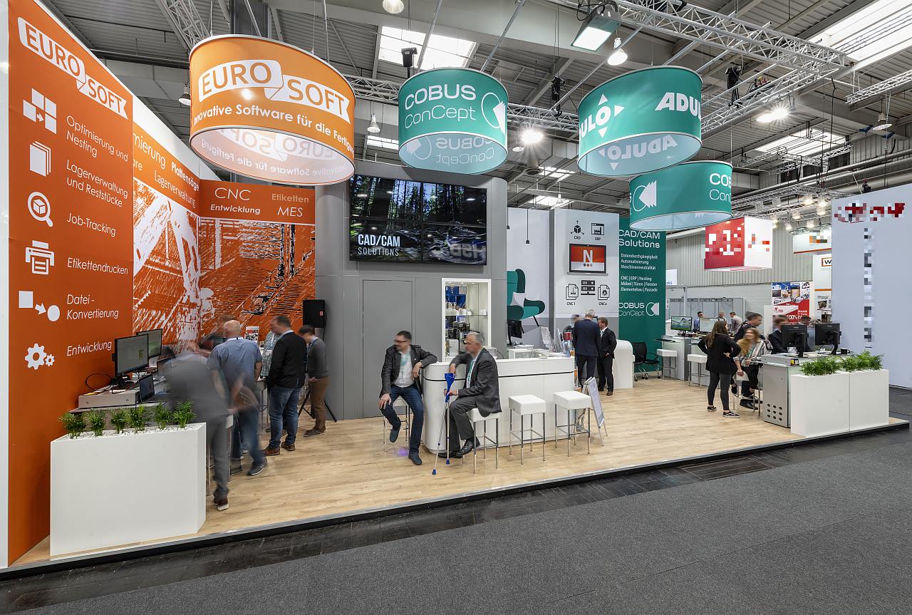 Aufnahme des COBUS Messestand auf der Ligna 2019 in Hannover